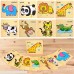 Wooden Jigsaw Puzzles for Toddlers Age 2 3 4 5 Year Old | Preschool Animals Puzzles Set for Kids Children | Shape Color Learning Educational Puzzles Toys for Boys and Girls 8 Pack B07Q4DKJ59